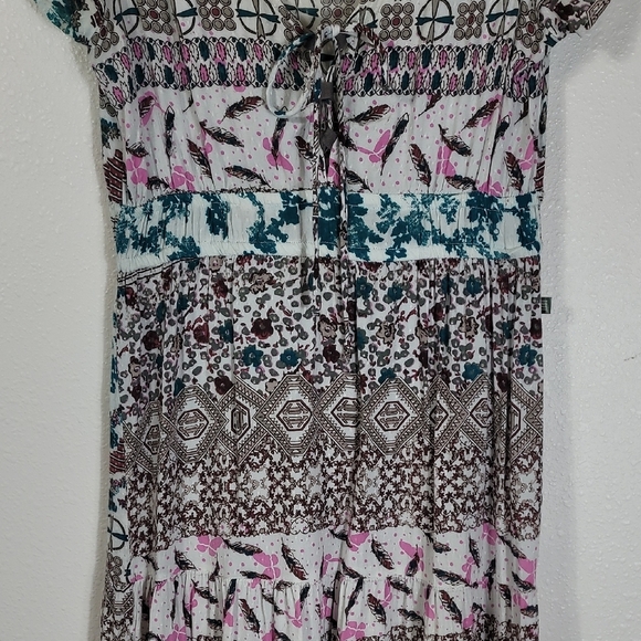 DEPT Floral Maxi Dress XS/S Boho Hippie Cottagecore Gypsy Festival Flowy Rayon - Picture 3 of 15